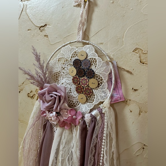 🆕 Boho NWT Dreamcatcher Wall Hanging Handmade Lace Nursery Decor Baby Shower - Picture 2 of 5